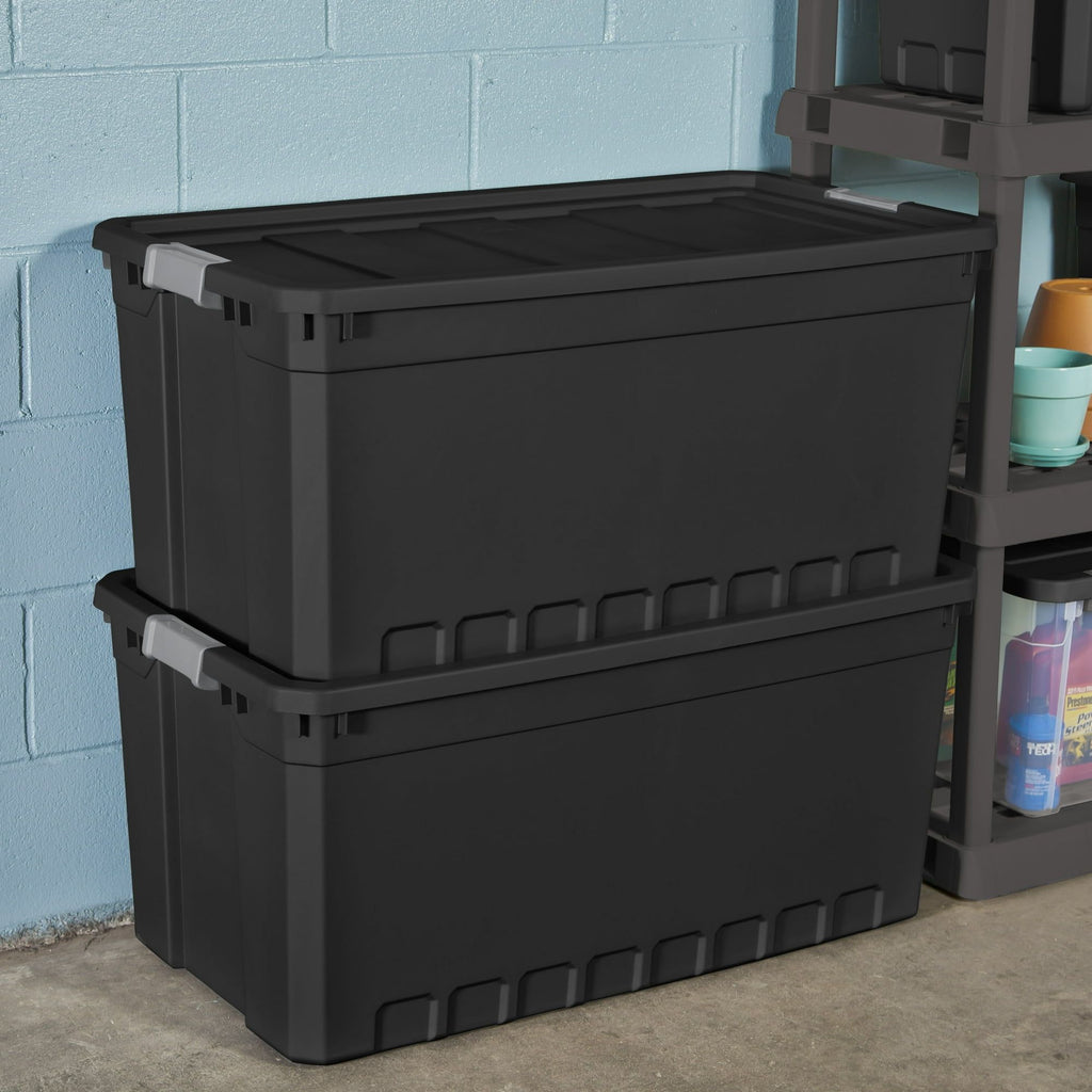Stackable Latching Storage Totes, 3-Piece Set