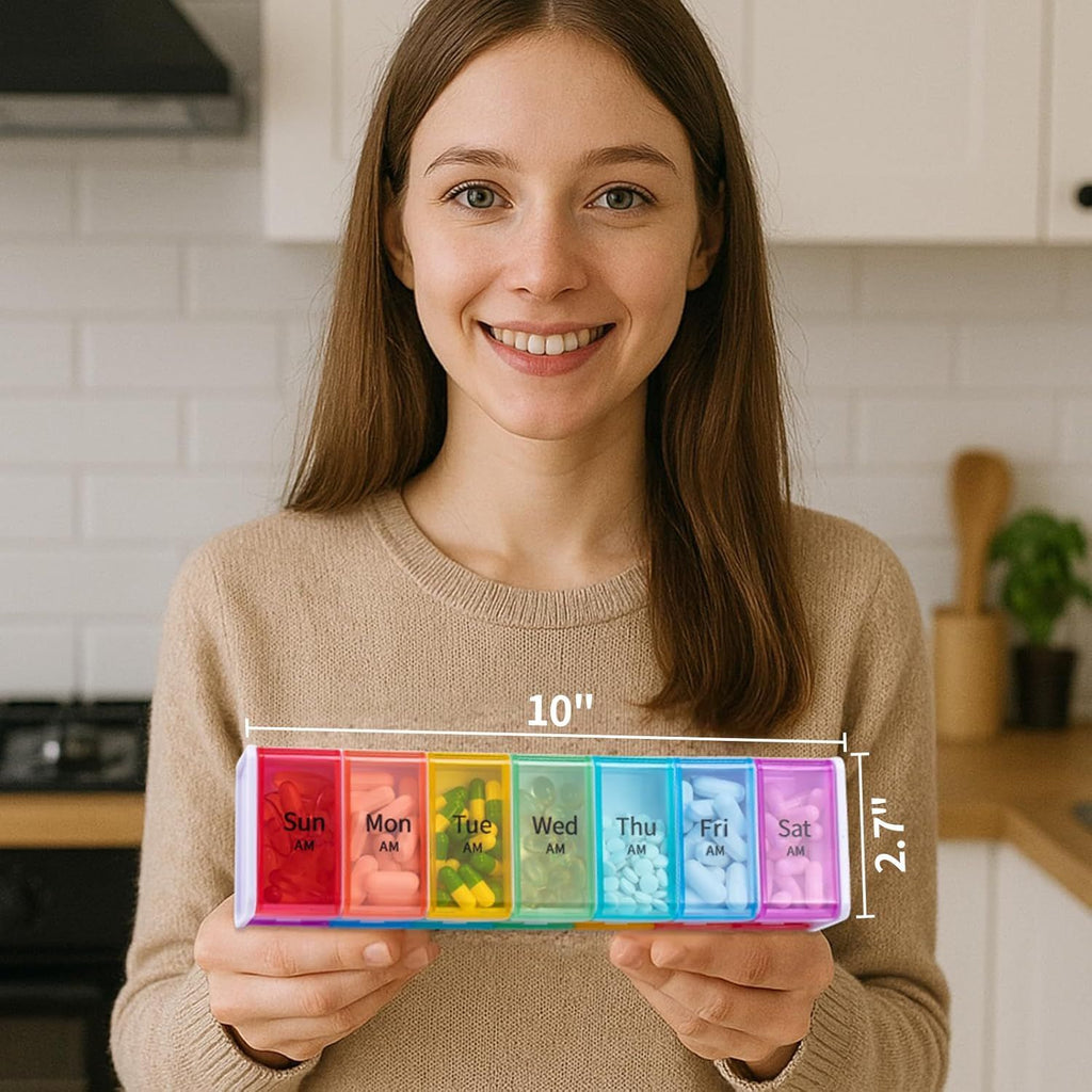 Extra Large Weekly Pill Organizer With AM and PM Compartments