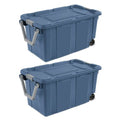 Wheeled Industrial Storage Totes with Latching Lids