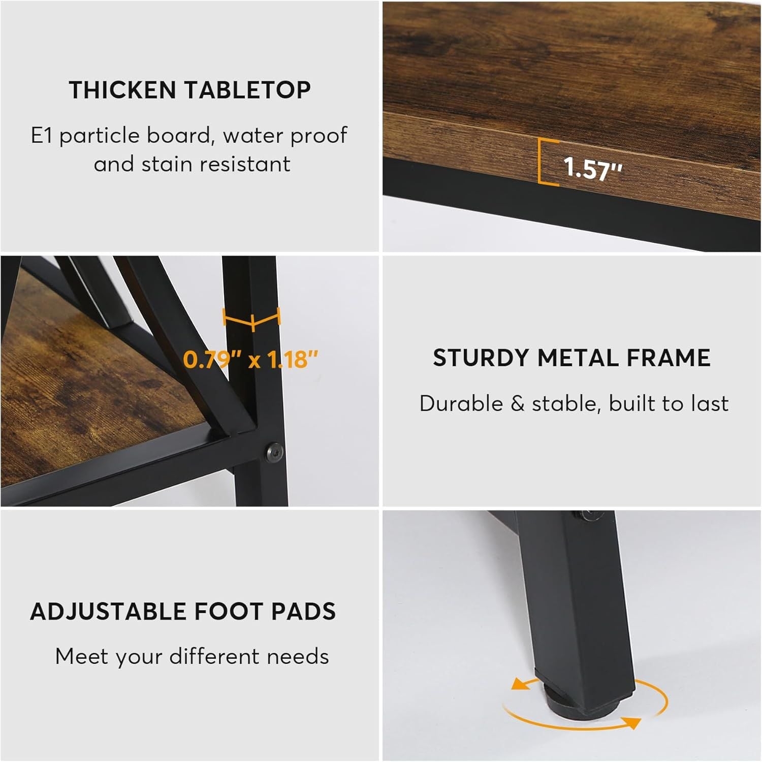 Industrial Console Table with Two-Tier Storage – Vintage Rustic Style