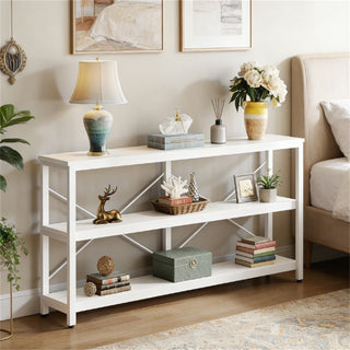 Rustic Industrial Three-Tier Console Table