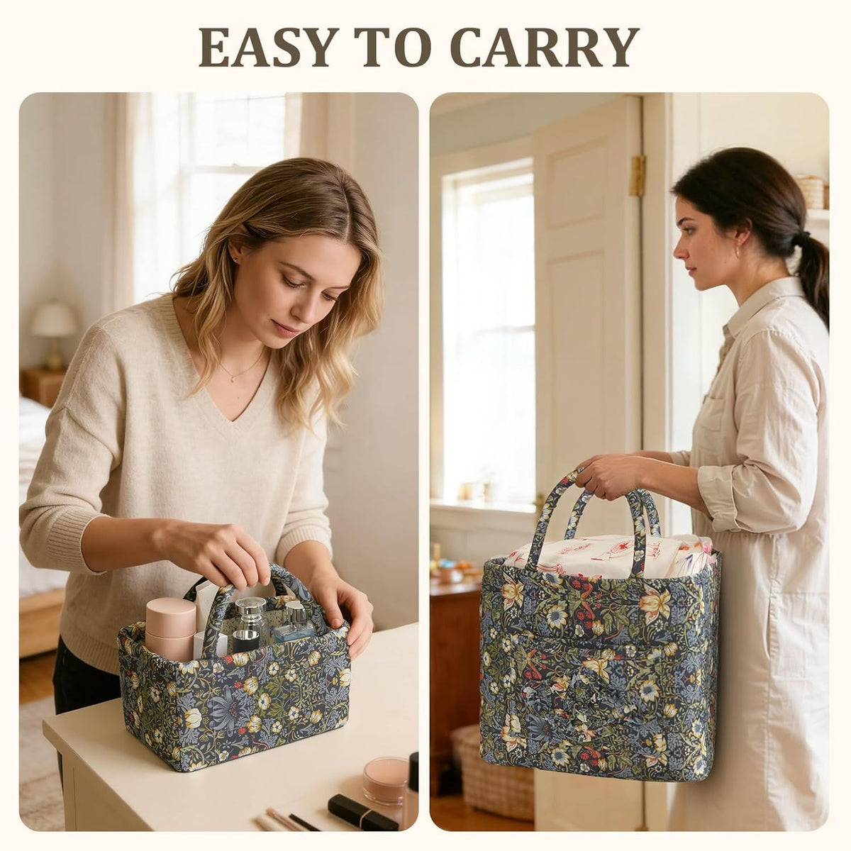 Portable Storage Baskets for Laundry, Nursery, and Bedroom Use