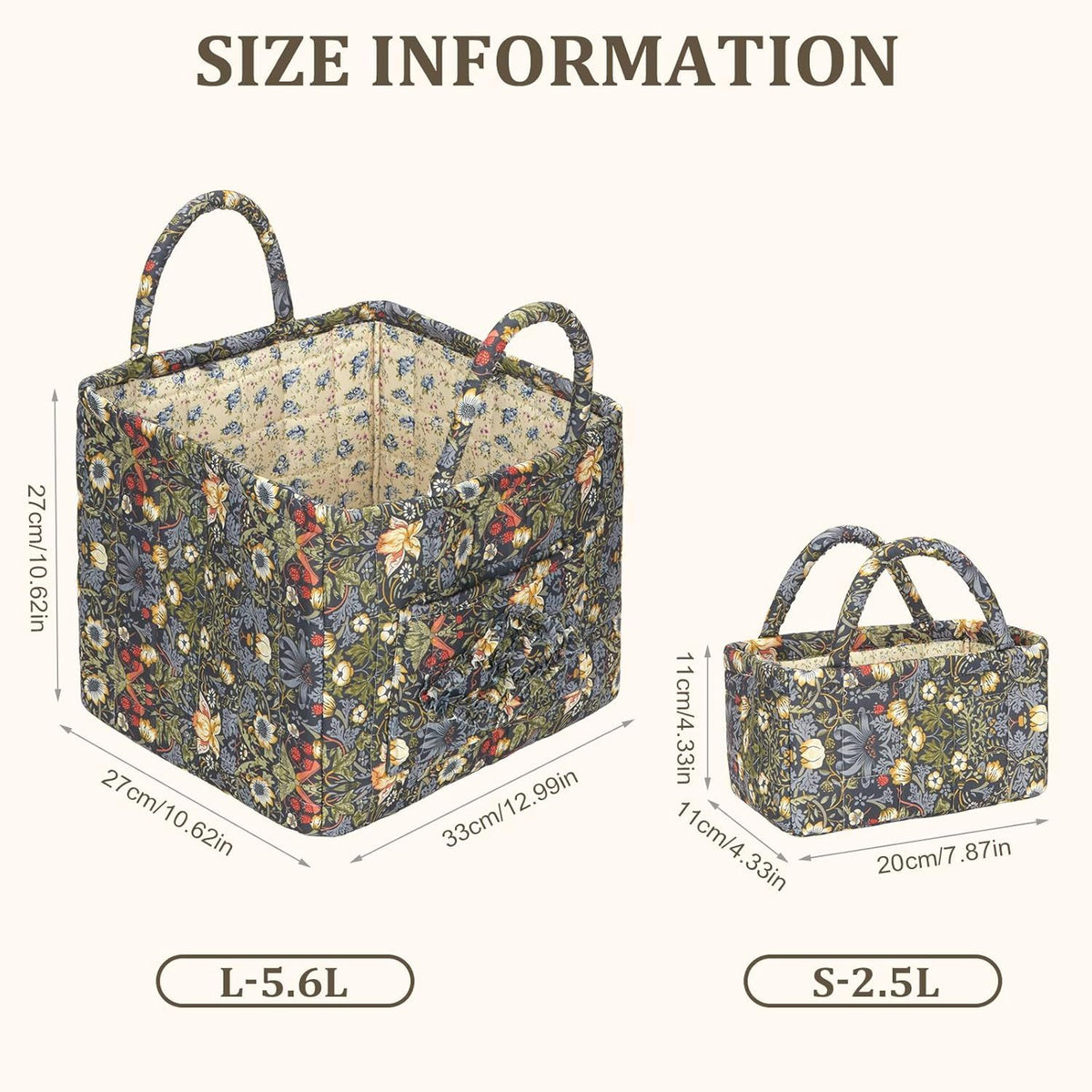 Portable Storage Baskets for Laundry, Nursery, and Bedroom Use