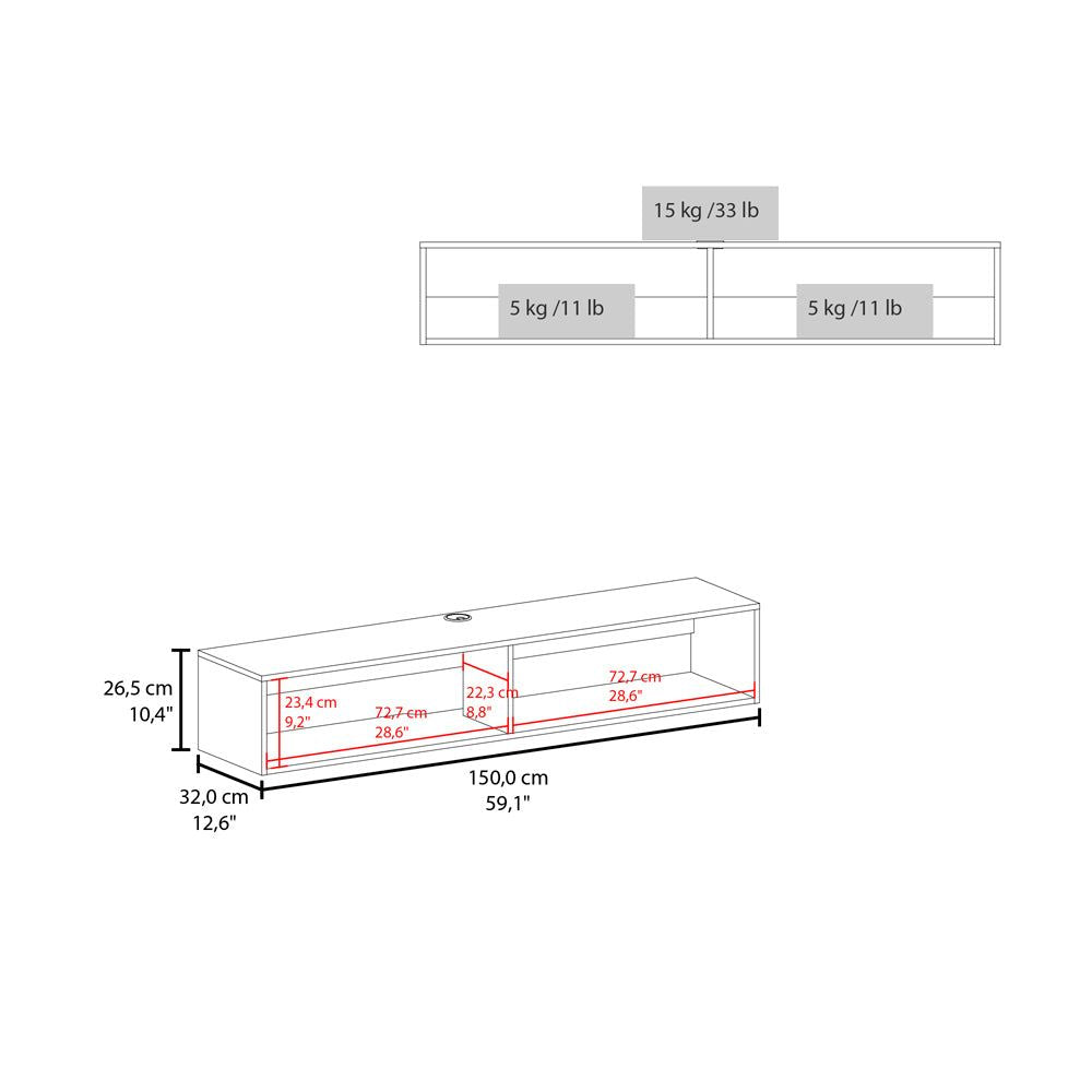 Fallston Floating TV Stand – Sleek Wall-Mounted Storage with Cord Management
