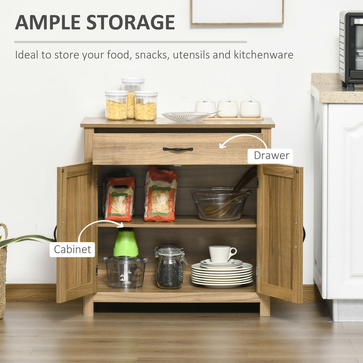 Farmhouse Buffet Cabinet with Barn Doors