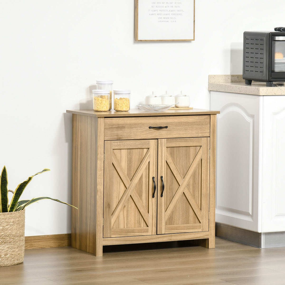 Farmhouse Buffet Cabinet with Barn Doors