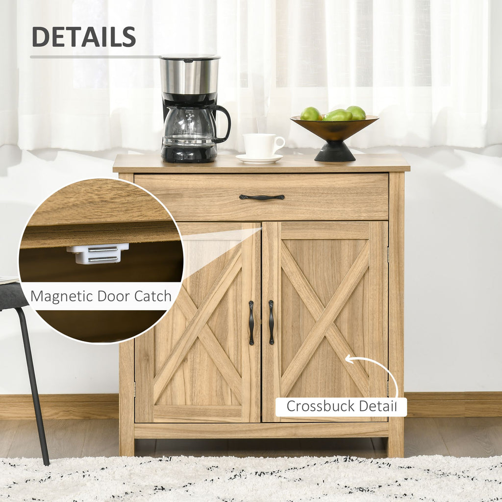 Farmhouse Buffet Cabinet with Barn Doors