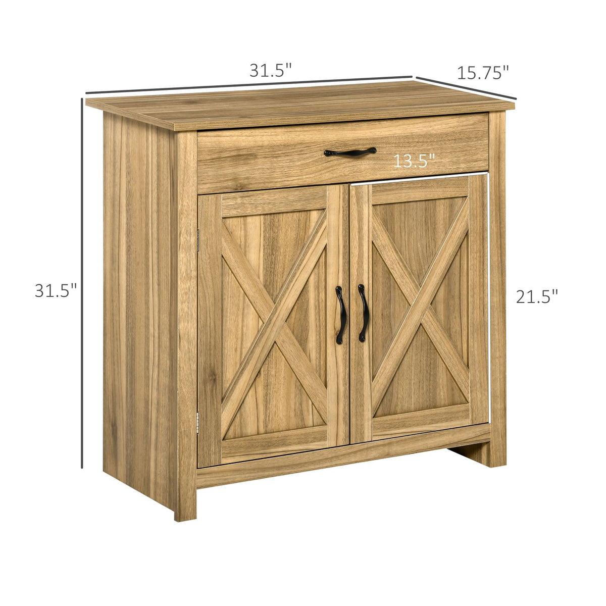 Farmhouse Buffet Cabinet with Barn Doors