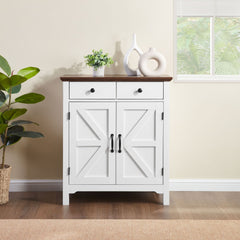 Farmhouse Buffet Cabinet with Barn Doors and Adjustable Shelf
