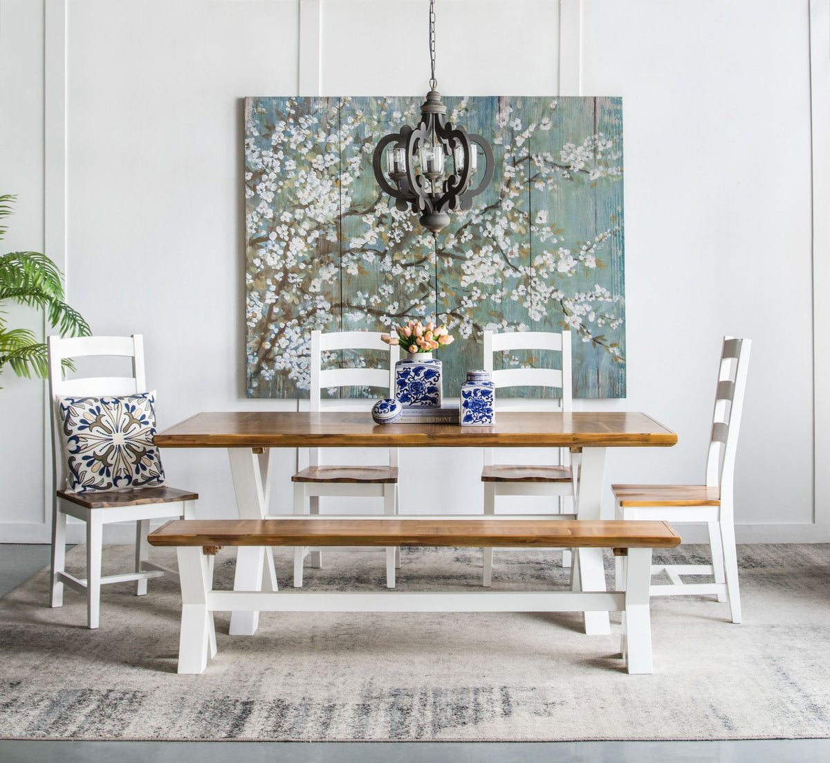 Charcoal Gray Farmhouse Chandelier with Classic Curves
