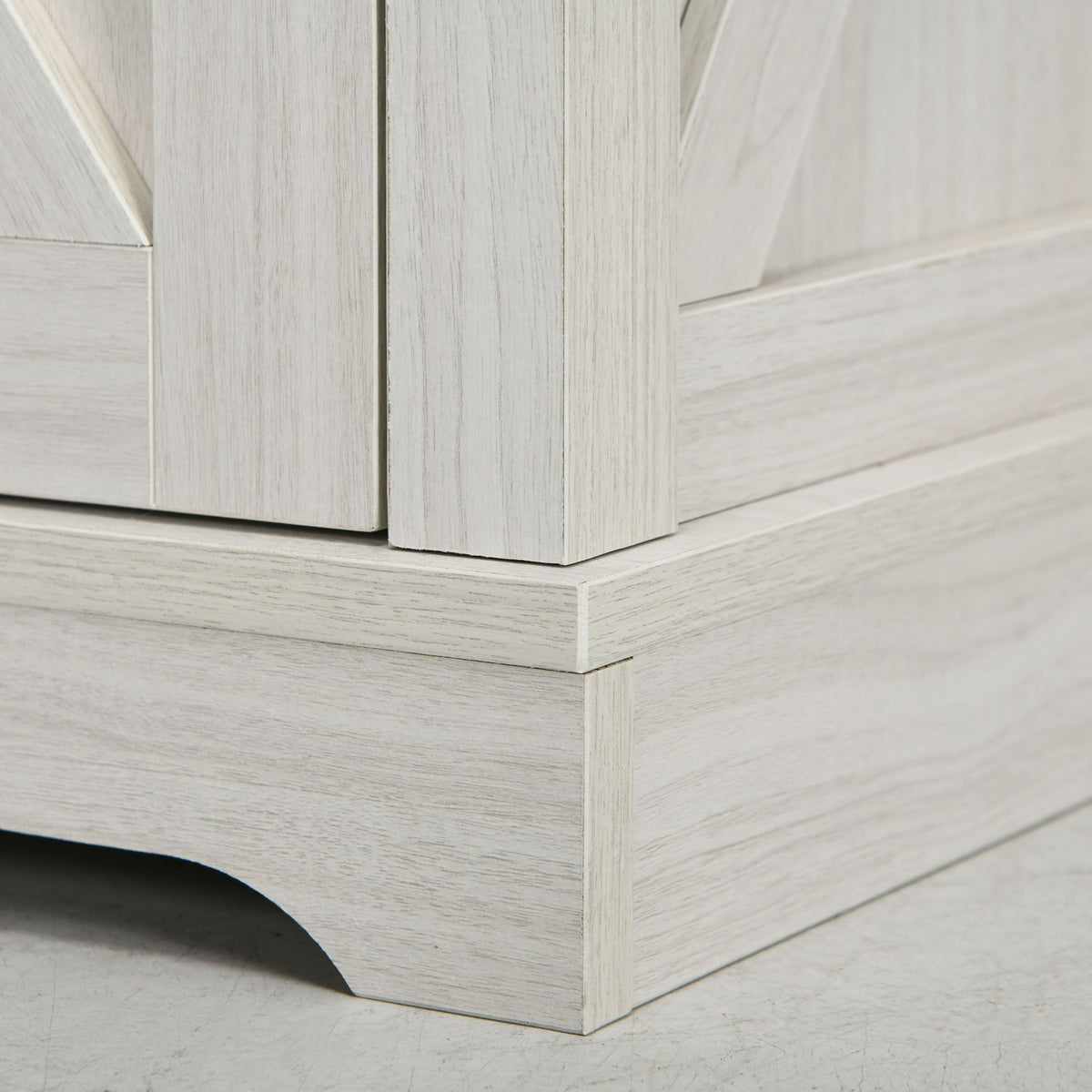 Farmhouse End Table with Storage, Side Table with Charging Station and USB Ports for