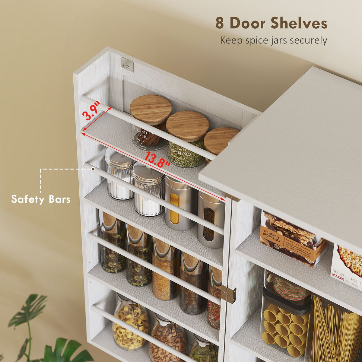 Farmhouse Pantry Cabinet with Adjustable Storage