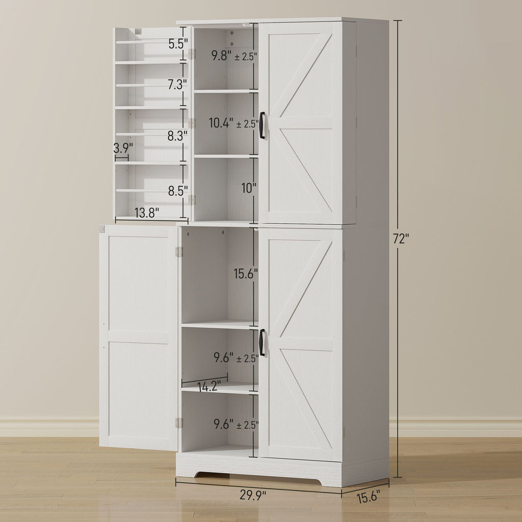 Farmhouse Pantry Cabinet with Adjustable Storage