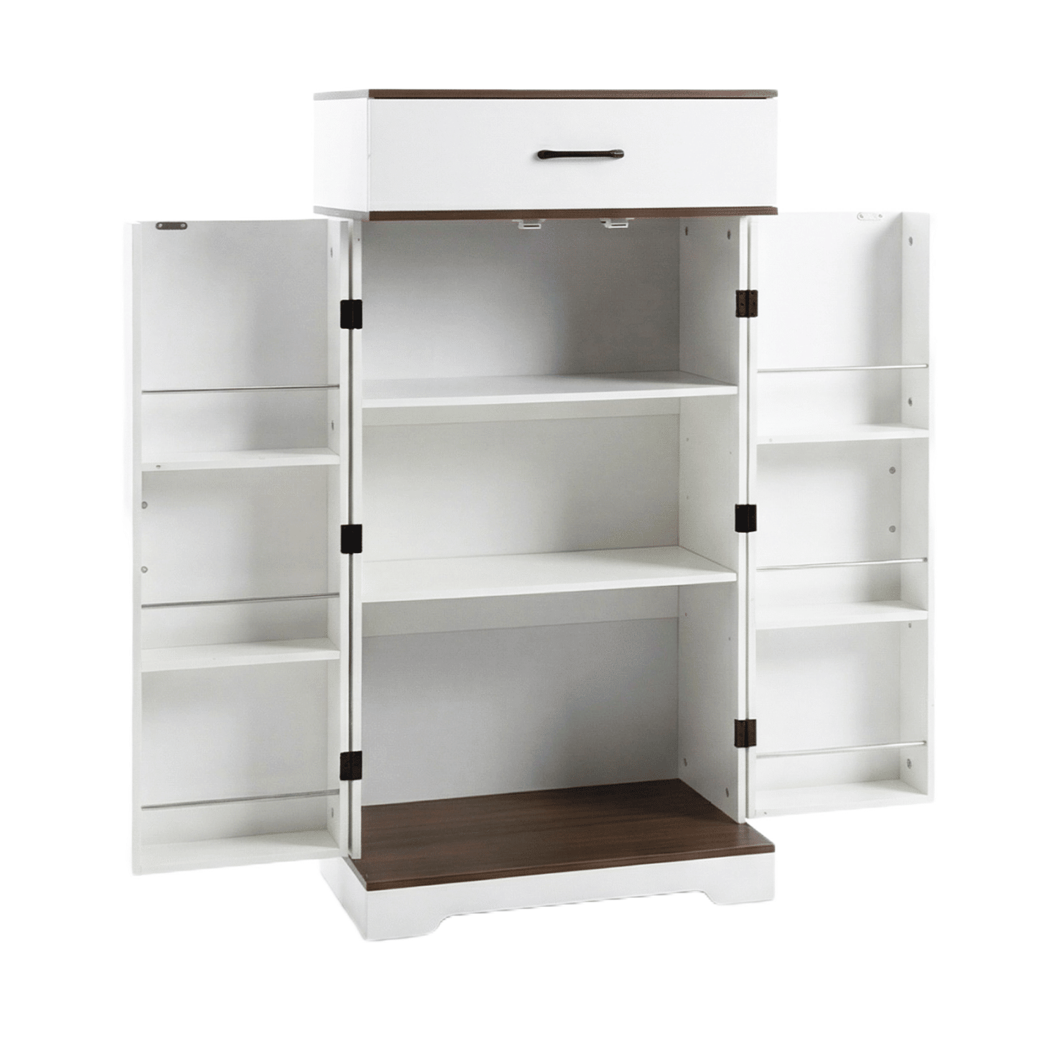 Farmhouse Pantry Cabinet with Adjustable Shelves and Barn Doors
