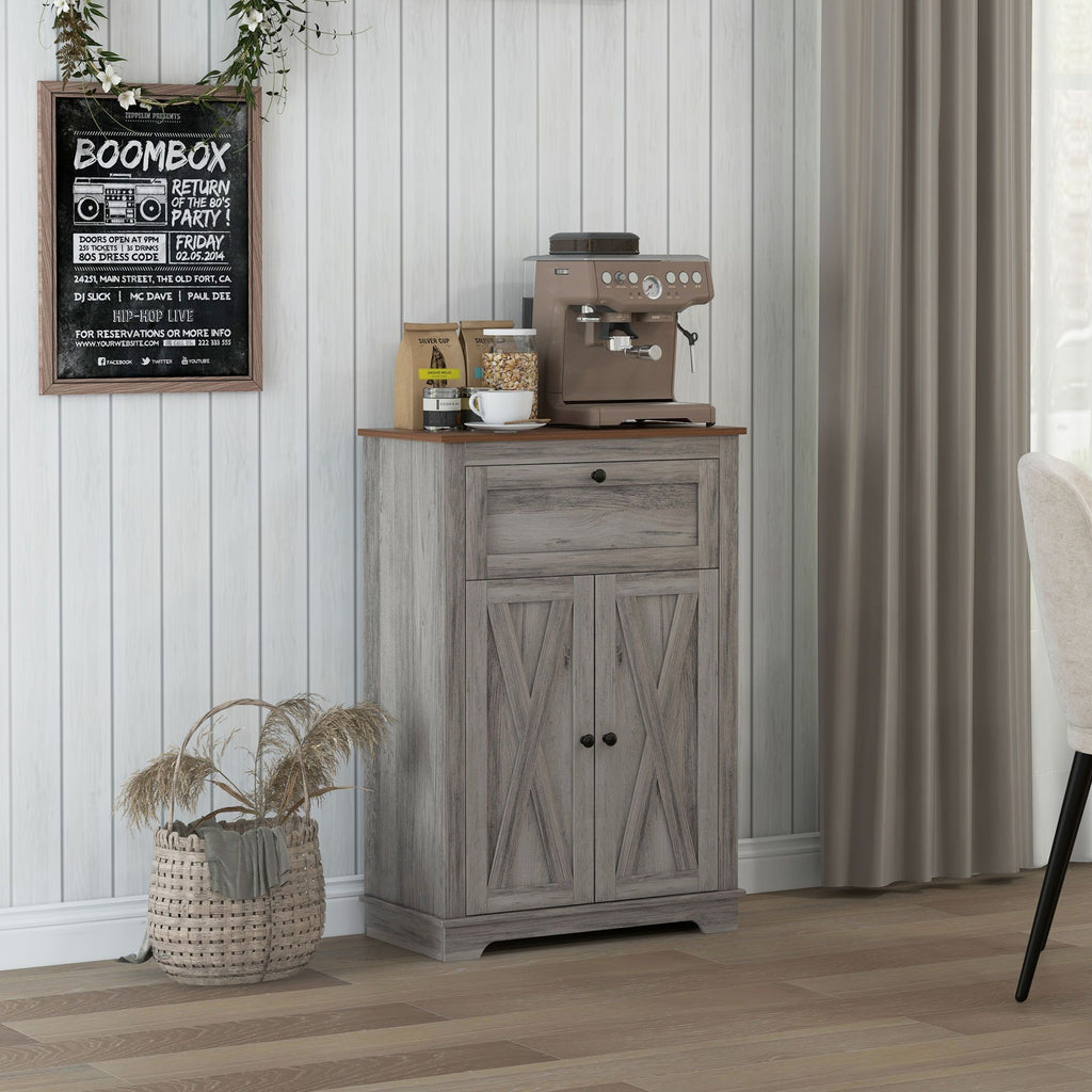 Farmhouse Sideboard Storage Cabinet with Doors and Drawer