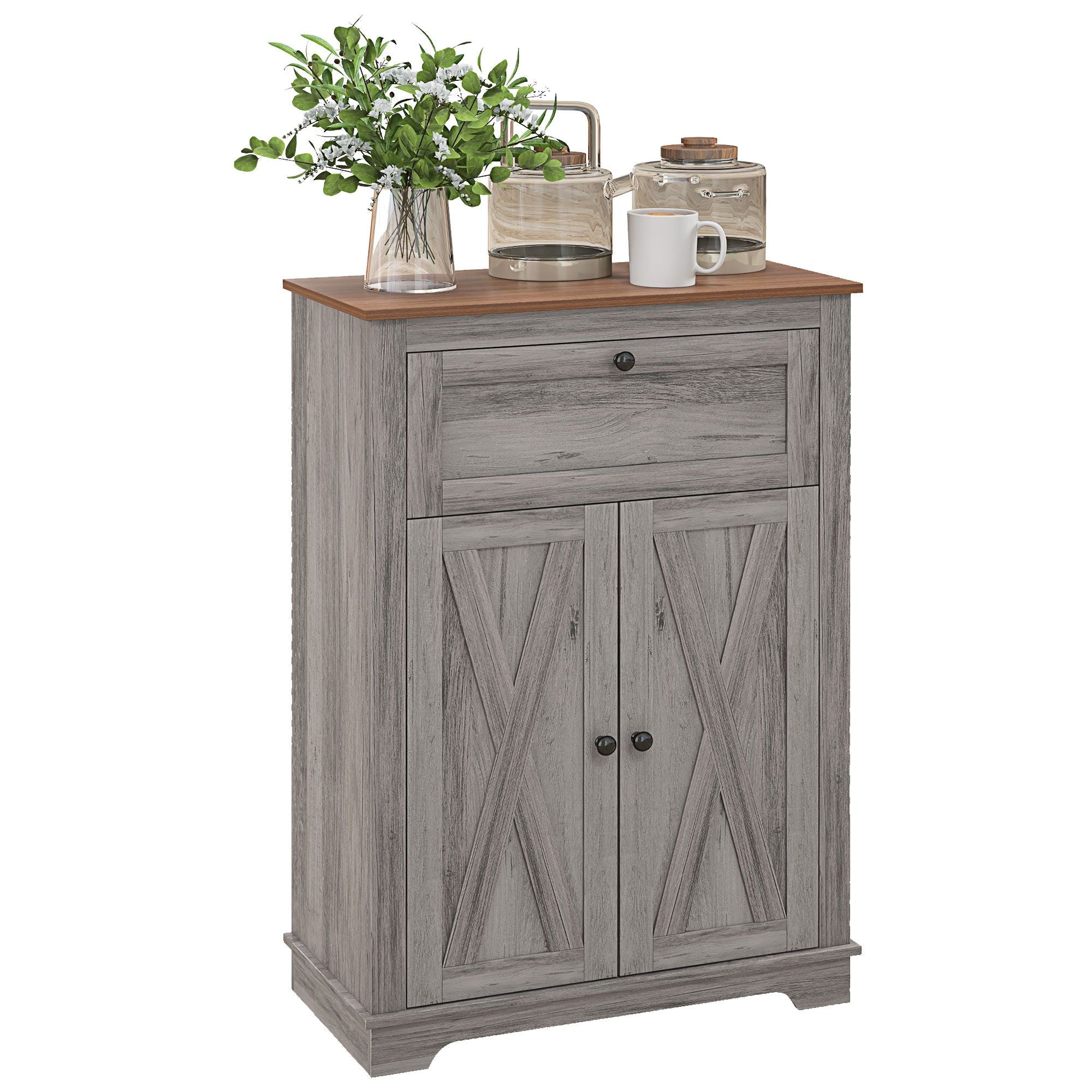 Farmhouse Sideboard Storage Cabinet with Doors and Drawer