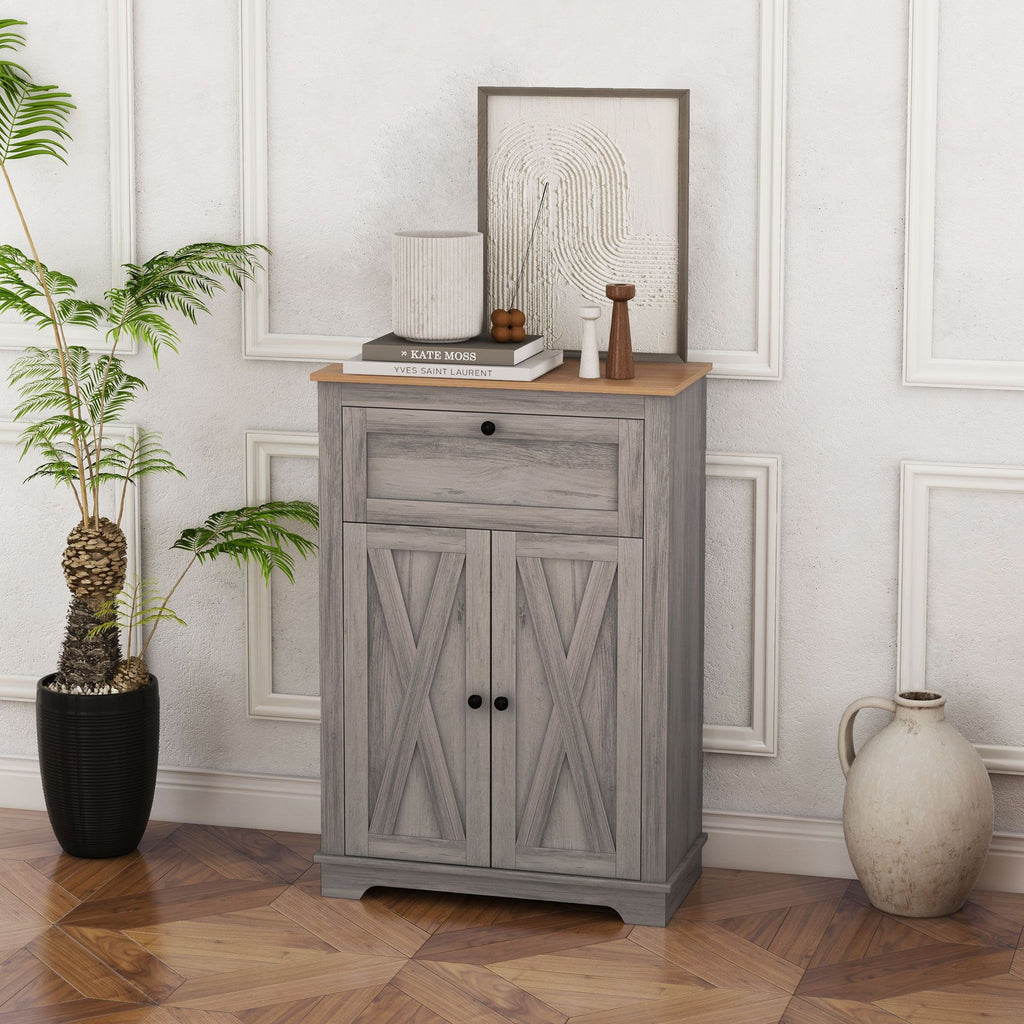 Farmhouse Sideboard Storage Cabinet with Doors and Drawer