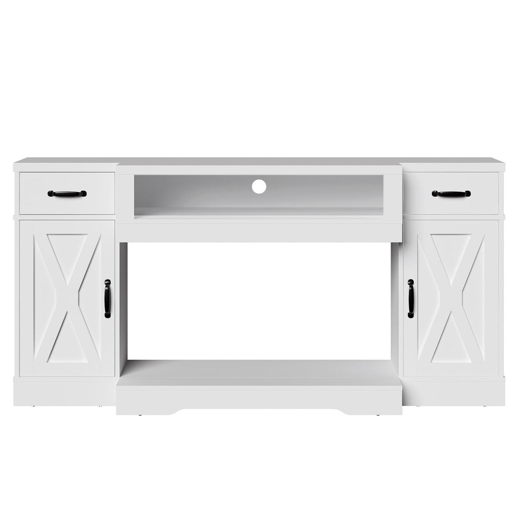 Farmhouse Media Console with Adjustable Storage