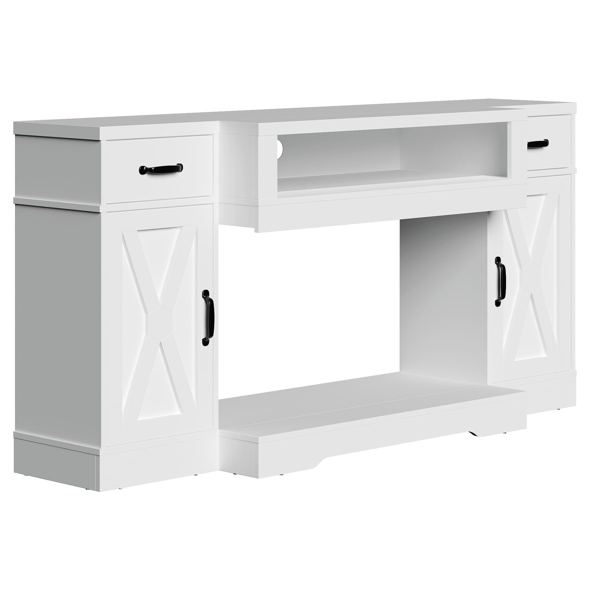 Farmhouse Media Console with Adjustable Storage