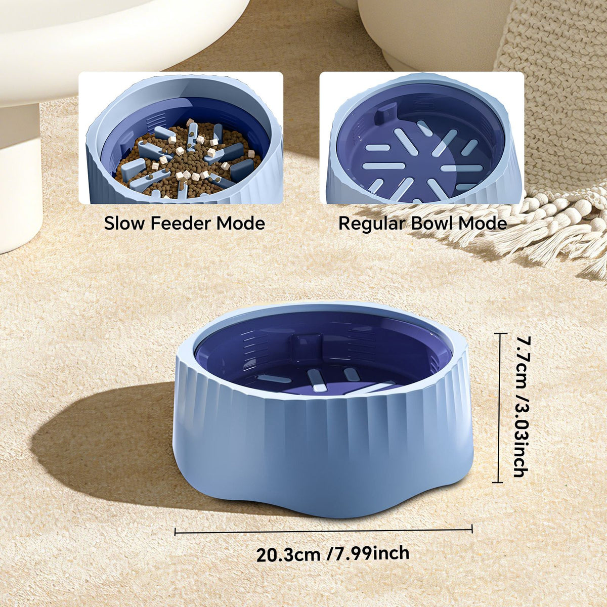 Dual Food and Water Bowl Set with Nonslip Base