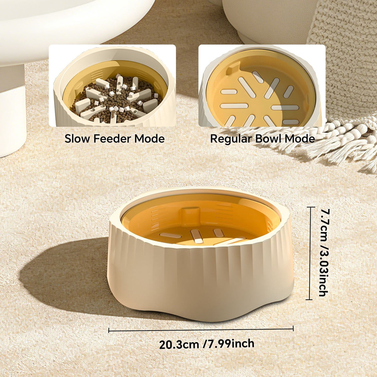 Dual Food and Water Bowl Set with Nonslip Base