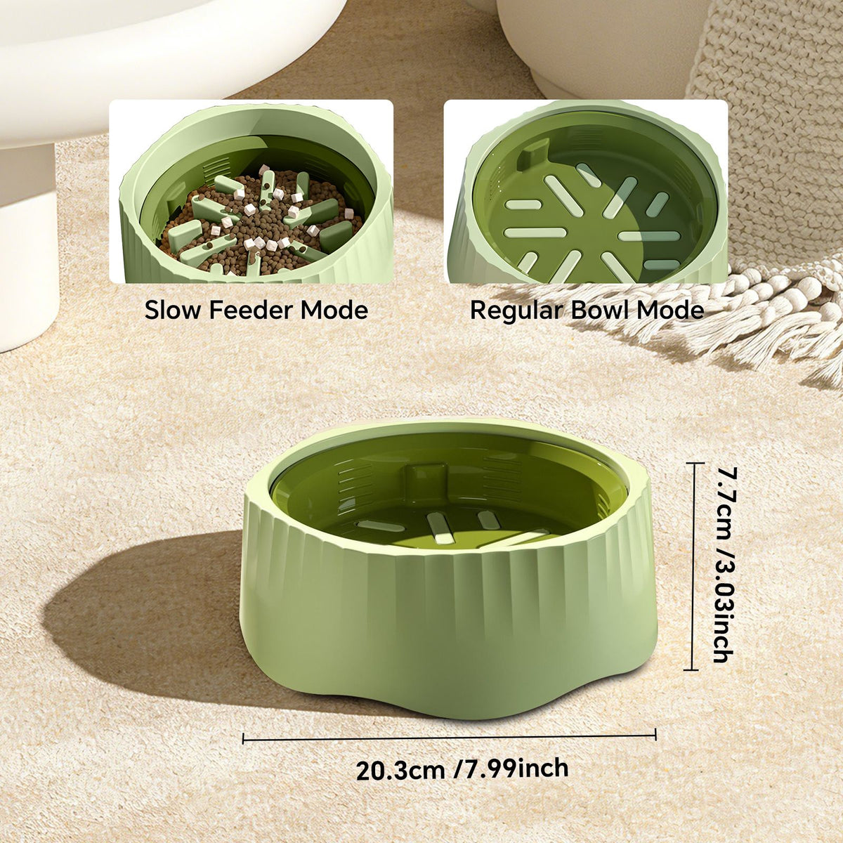 Dual Food and Water Bowl Set with Nonslip Base
