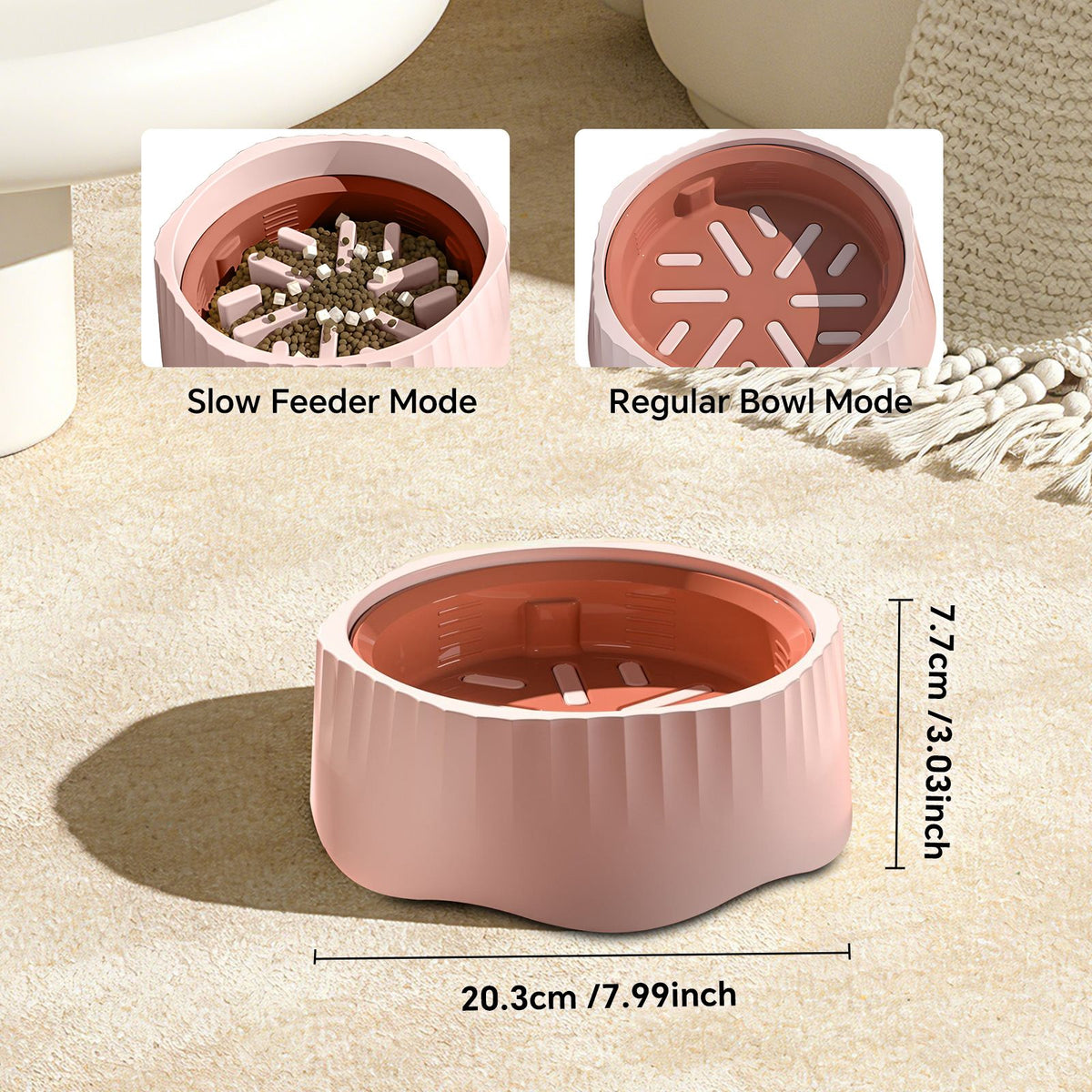 Dual Food and Water Bowl Set with Nonslip Base
