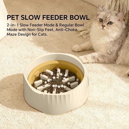 Dual Food and Water Bowl Set with Nonslip Base