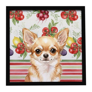 Fawn Chihuahua Vegetable Framed Wall Art
