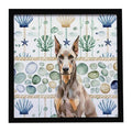 Fawn Doberman Pinscher Coastal Framed Wall Art