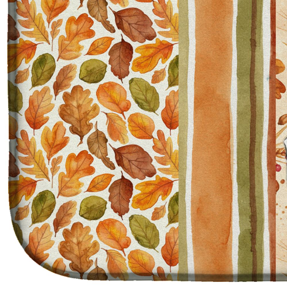 Fawn Greyhound Fall Dish Drying Mat