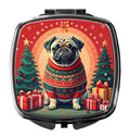 Christmas Pug Folding Compact Mirror