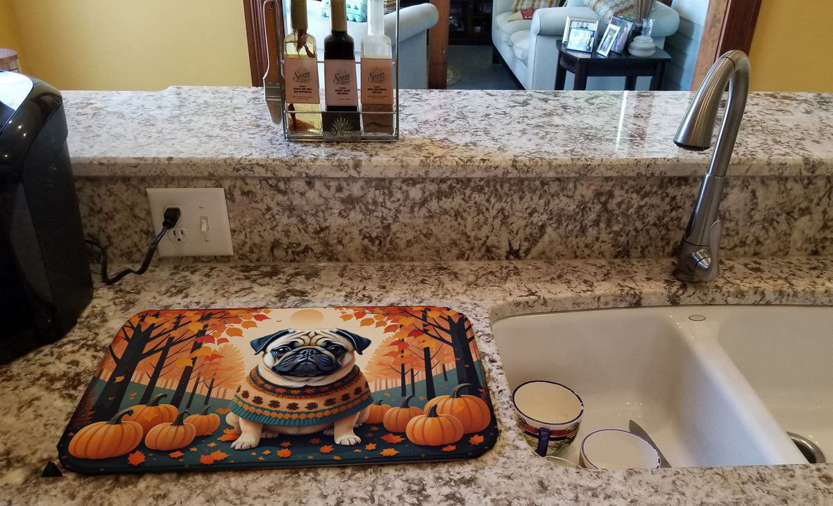 Absorbent Kitchen Dish Drying Mat with Non-Slip Backing