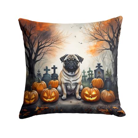 Spooky Fawn Pug Halloween Indoor-Outdoor Pillow