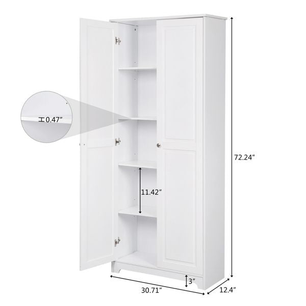 Double Door Five-Tier Storage Cabinet for Tidy Closet Organization
