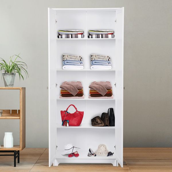 Double Door Five-Tier Storage Cabinet for Tidy Closet Organization