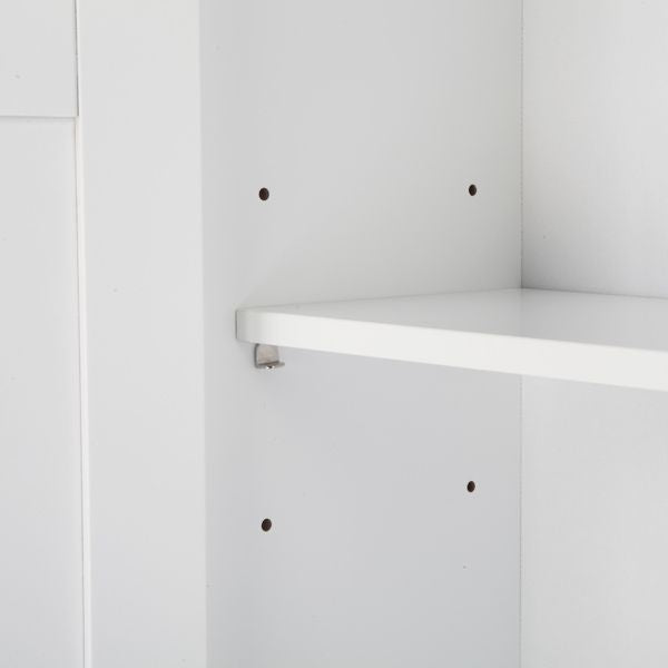 Modern Two-Door Toilet Cabinet with Adjustable Shelf – White