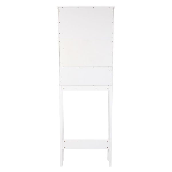 Modern Two-Door Toilet Cabinet with Adjustable Shelf – White
