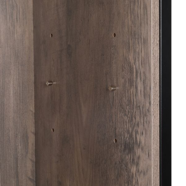 Retro Style Freestanding Bathroom Cabinet with Sliding Door and Three Shelves