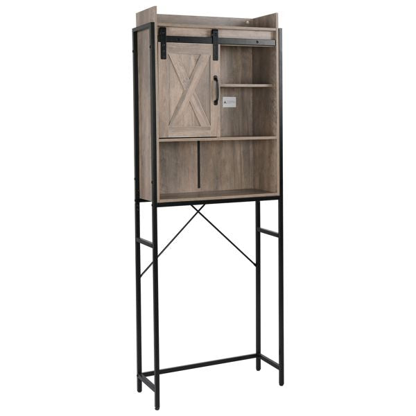 Retro Style Freestanding Bathroom Cabinet with Sliding Door and Three Shelves