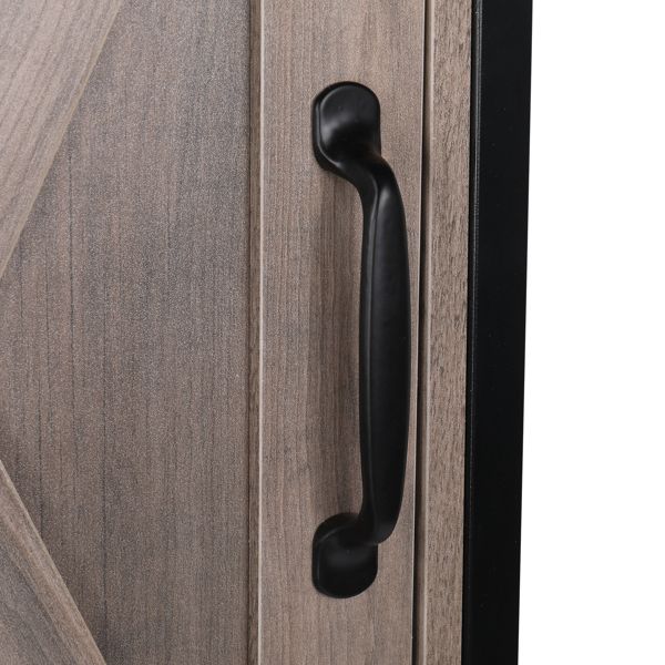 Retro Style Freestanding Bathroom Cabinet with Sliding Door and Three Shelves