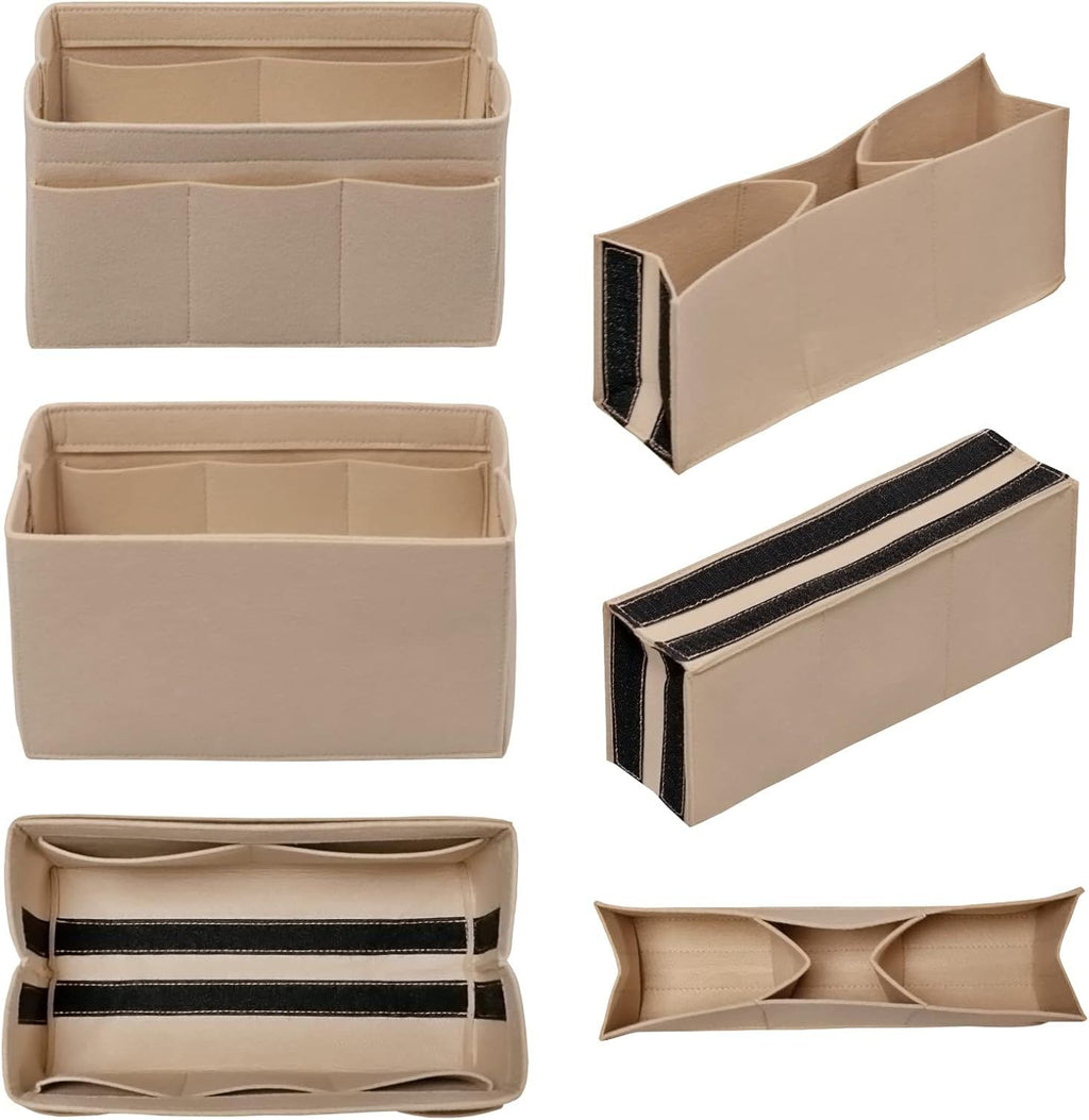 Large Beige Purse Organizer Insert for Handbags and Totes