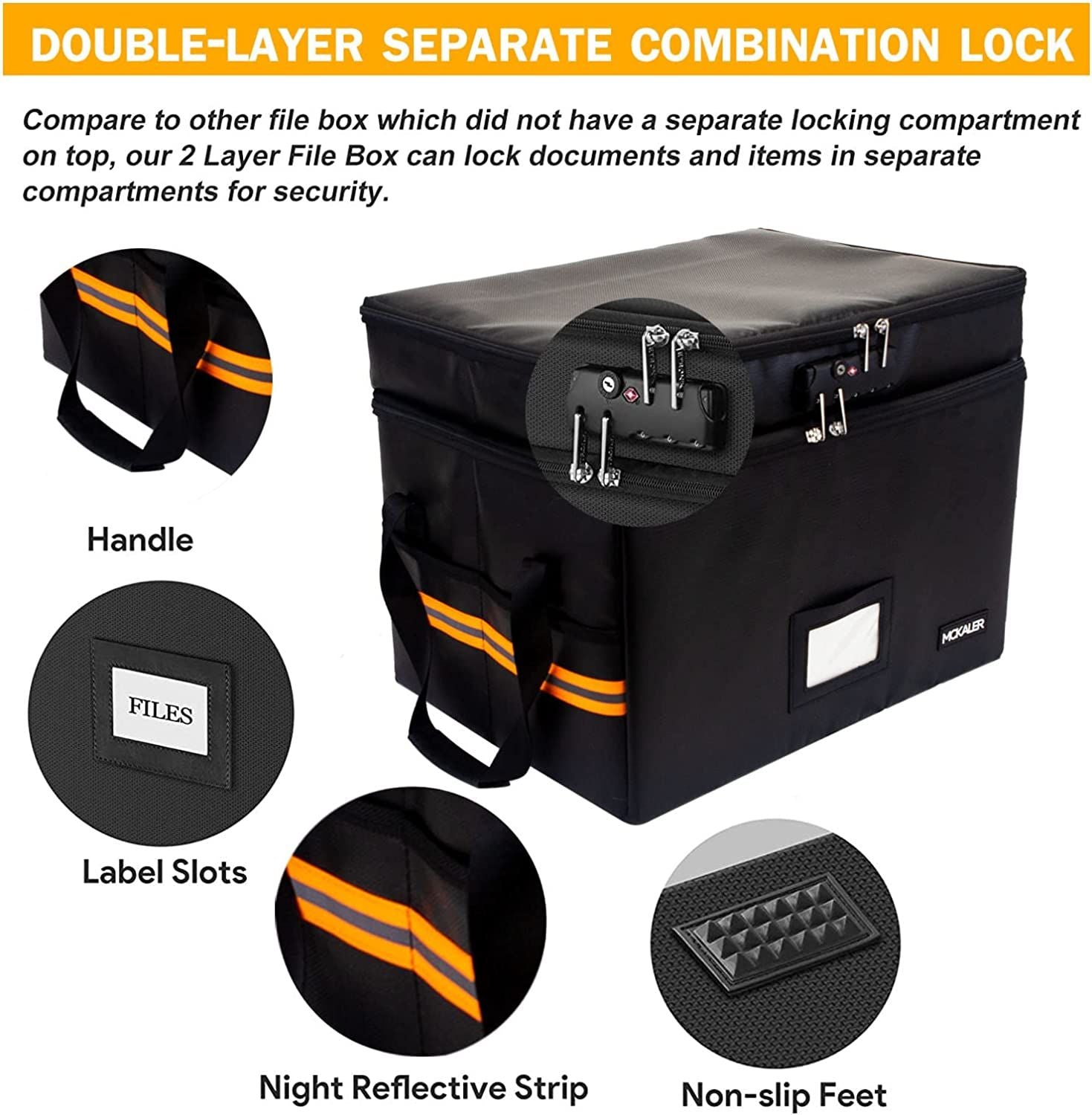 Two-Layer Locking Document File Box