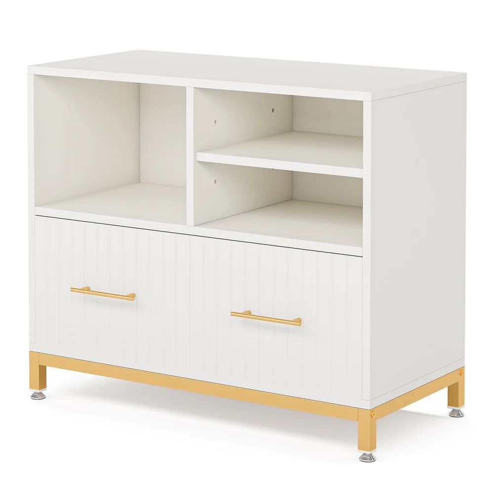 Versatile & Adjustable File Cabinet with Printer Stand and Storage