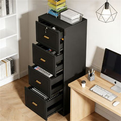 Slim Vertical File Cabinet with Locking Top Drawer