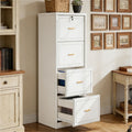 Slim Four-Drawer Vertical File Cabinet with Lock