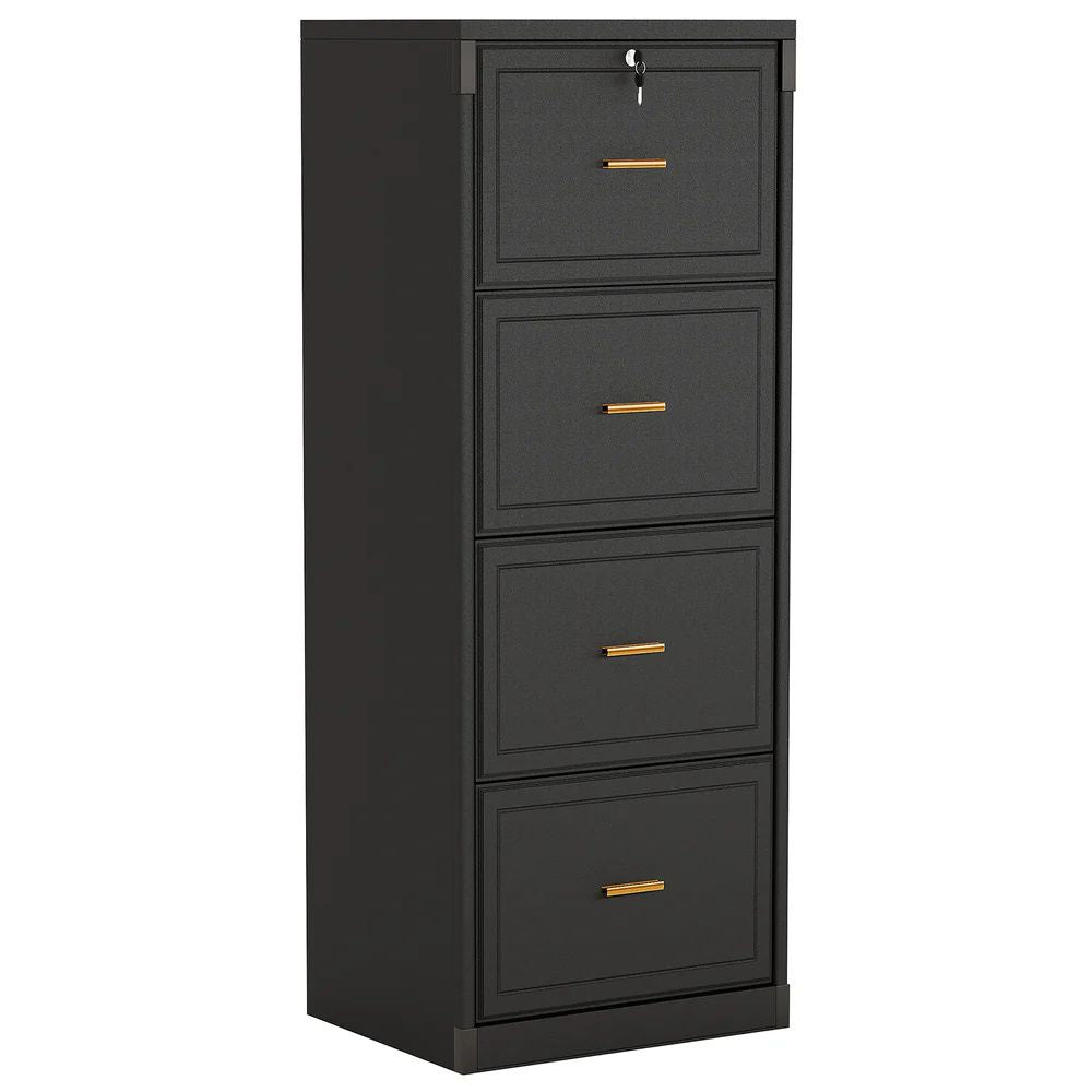 Slim Vertical File Cabinet with Locking Top Drawer