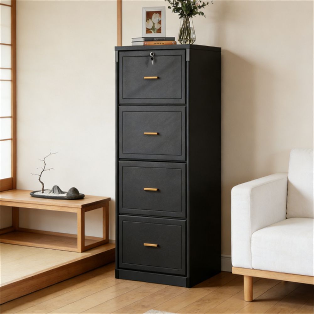 Slim Vertical File Cabinet with Locking Top Drawer