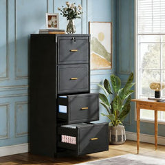 Slim Vertical Filing Cabinet with Lockable Storage