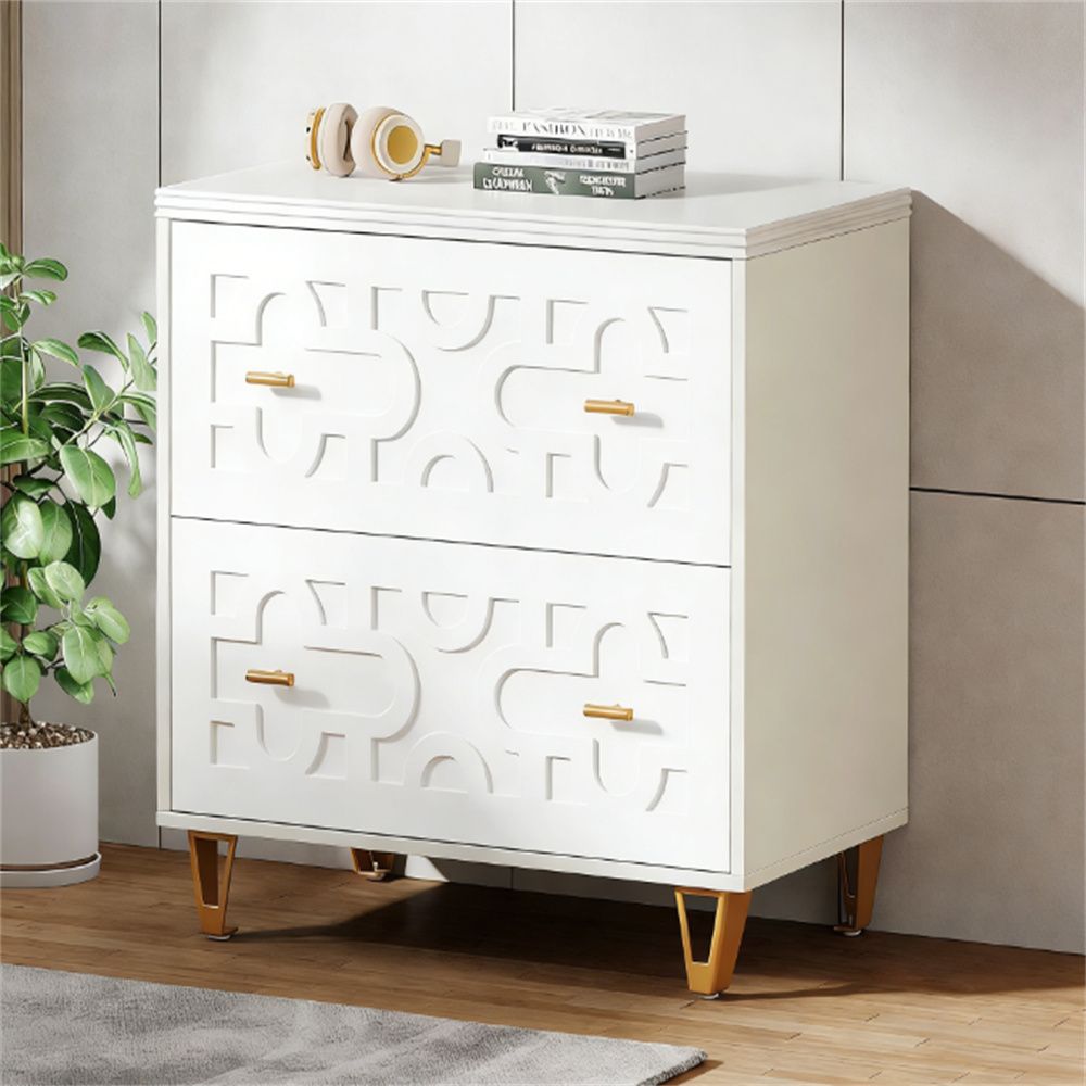 Modern Two-Drawer File Cabinet and Printer Stand